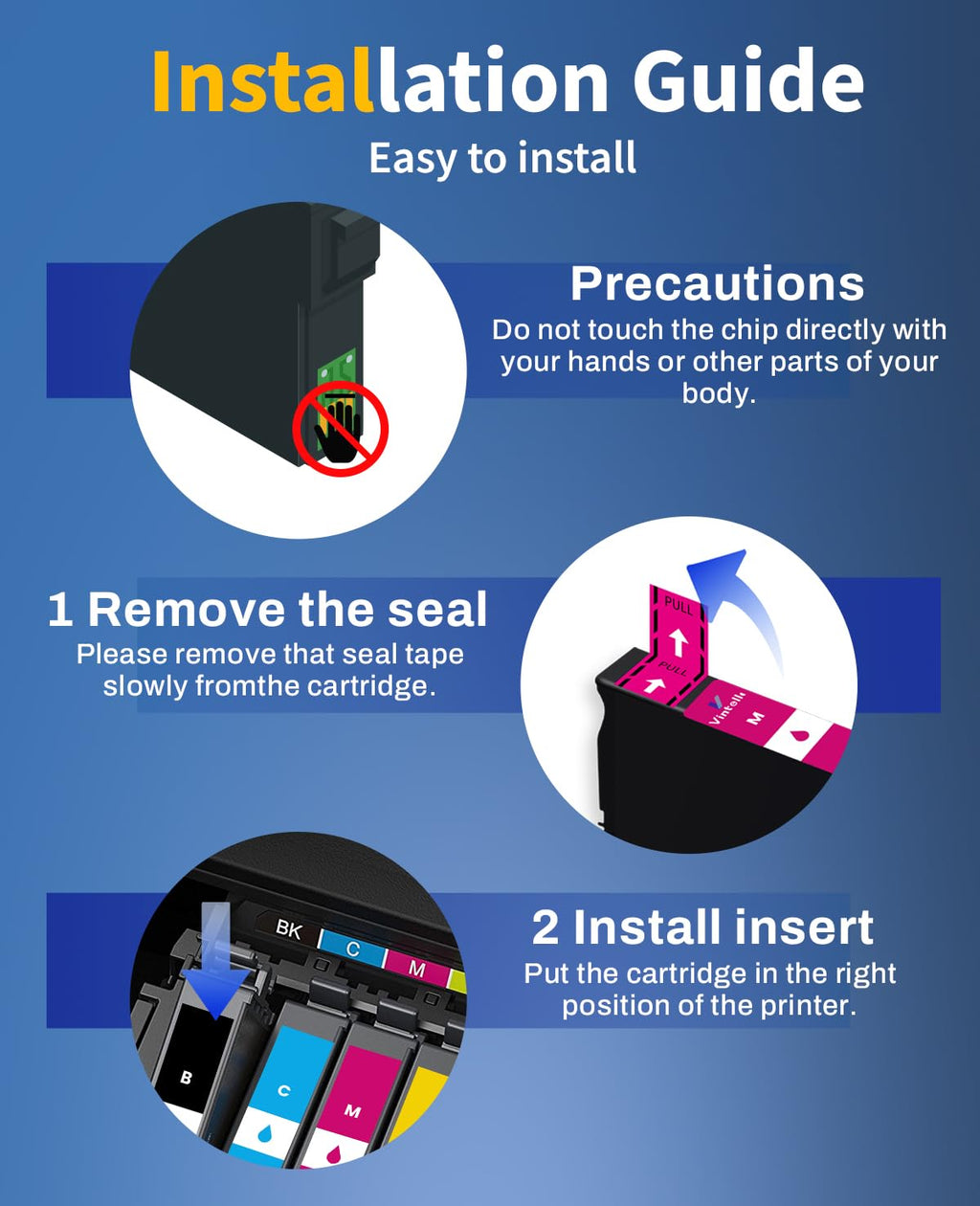 Vintella Remanufactured Ink Cartridge Replacement for Epson 202XL 202 XL T202 T202XL Ink Cartridges Multipack for Expression Home XP-5100 Workforce WF-2860 Printer (5 Pack)