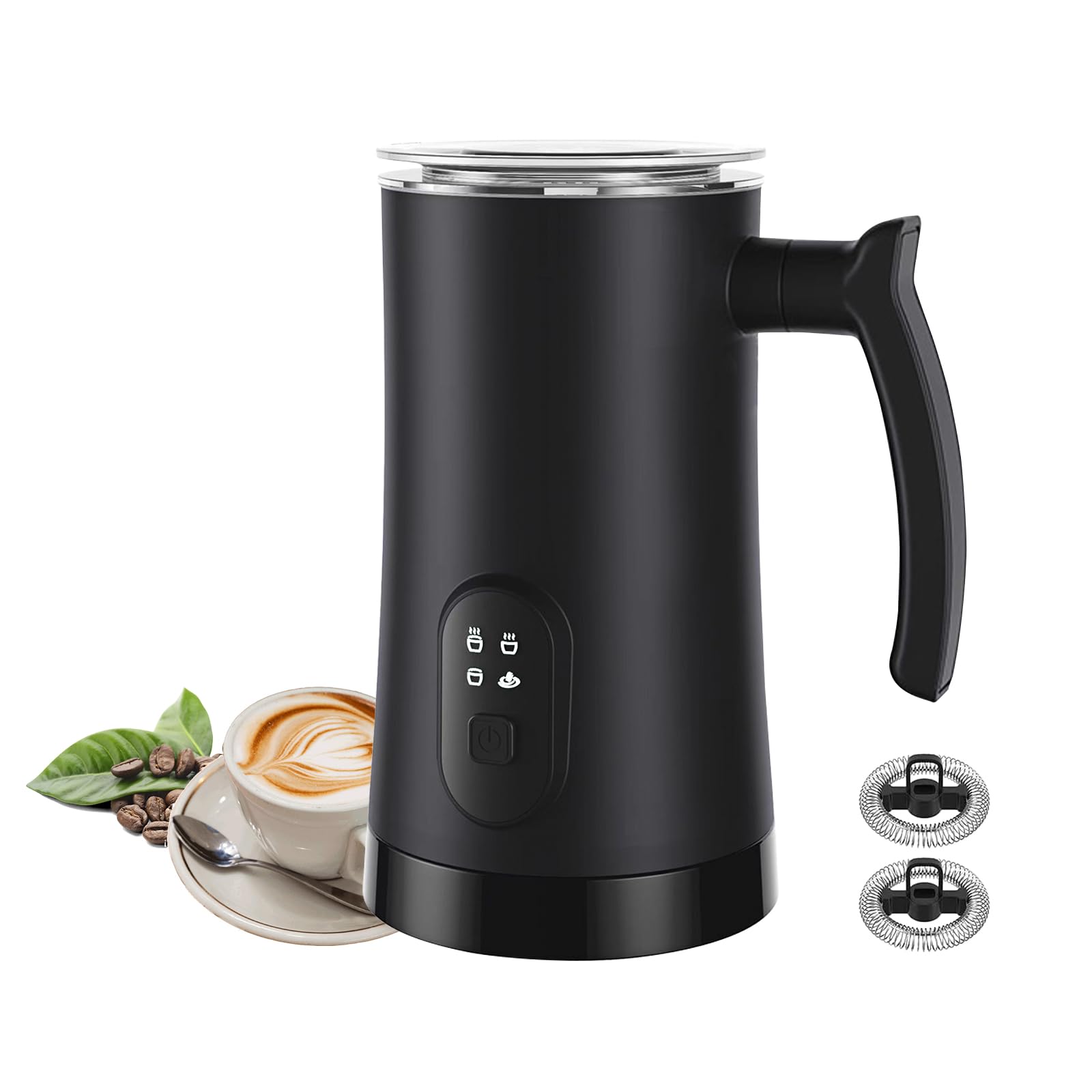 Milk Frother, 4 in 1 Electric Milk Steamer,11.8oz/350ml Automatic Warm and Cold Foam frother for Coffee, Latte, Macchiato, Cappuccino, Hot Chocolate