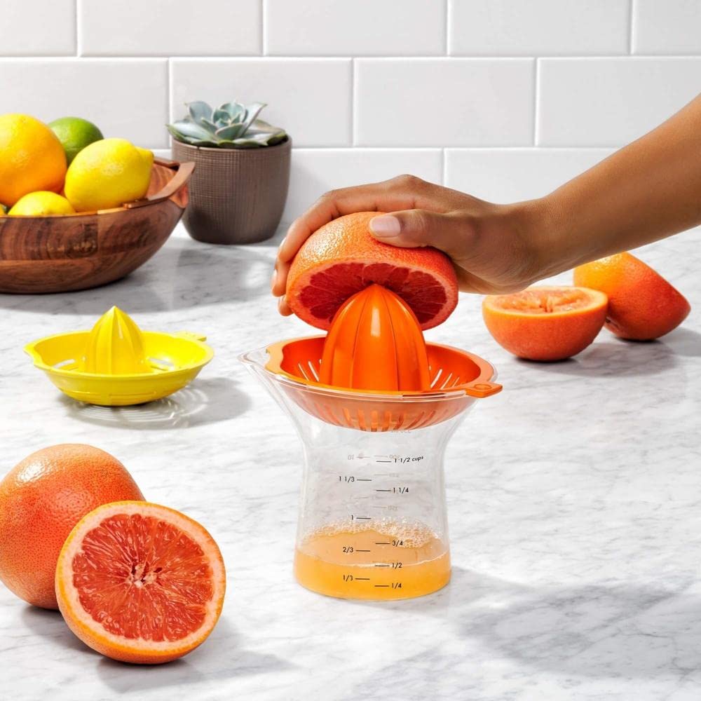 OXO Good Grips 11263400 2-in-1 Citrus Juicer, clear, orange, yellow, small