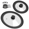 Universal Lids for Pots, Pans and Skillets, 2 Pack Pan Cover fit 7", 8" 9" & 10", 11", 12" Diameter Cookware, Silicone Replacement Pan Lid Pot Lids for Frying Pans, Cast Iron,Tempered Glass Lid