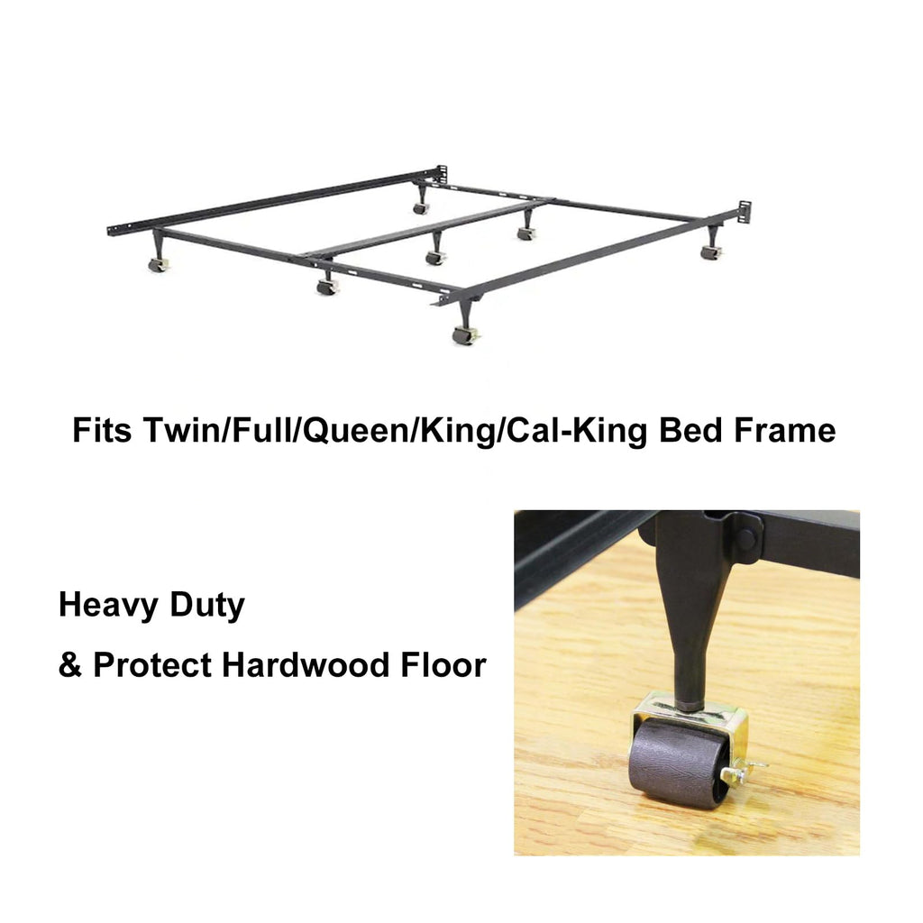 Metal Stem Heavy Duty Rollers Casters Wheels for Bed Frame, Set of 4 (2 Locking, 2 Non Locking)