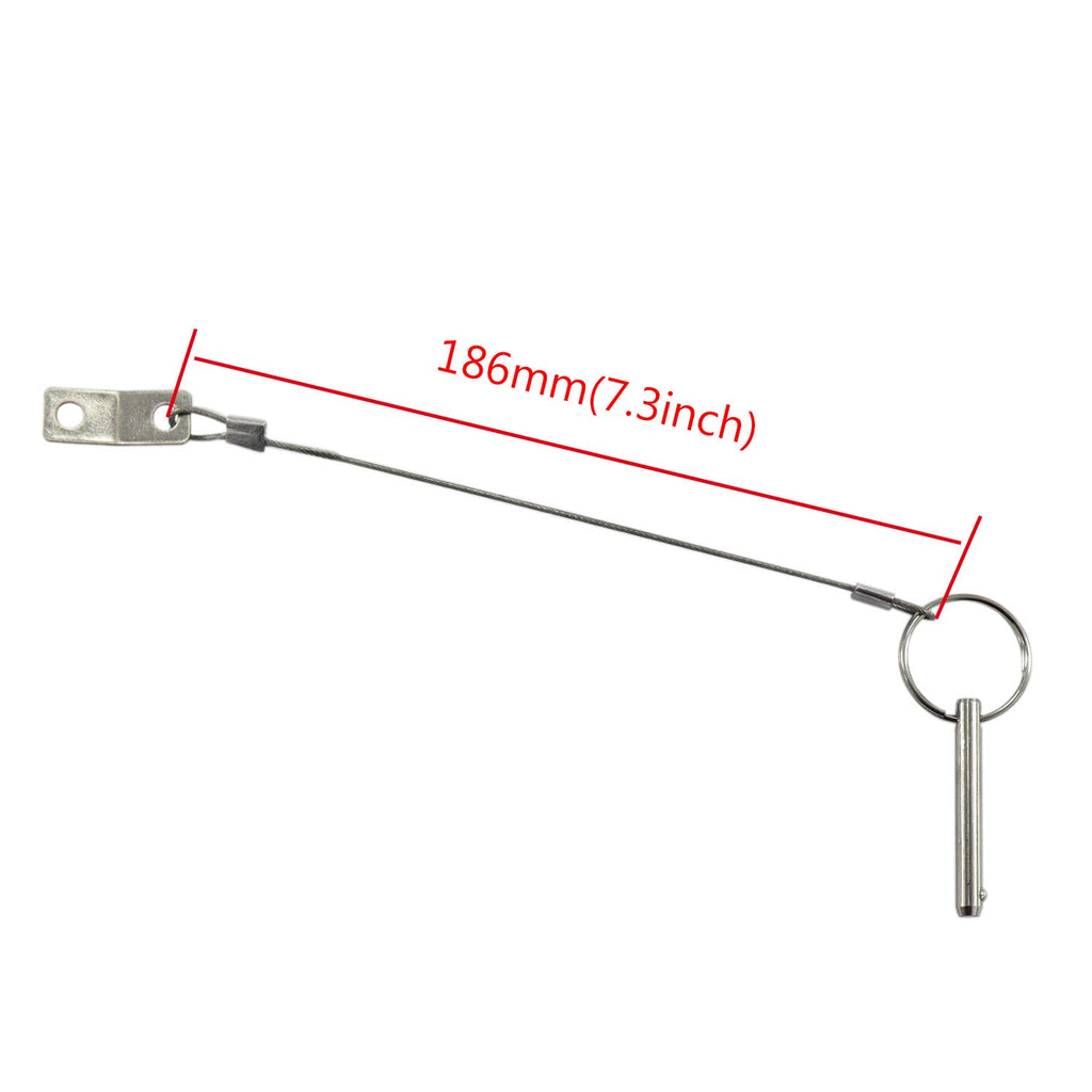 4PIECES of Quick Release Pin 1/4" Diameter, Usable Length 1-1/2"(38mm), Total Length 2"(51mm) Full 316 Stainless Steel, Bimini Top Pin, Marine Hardware