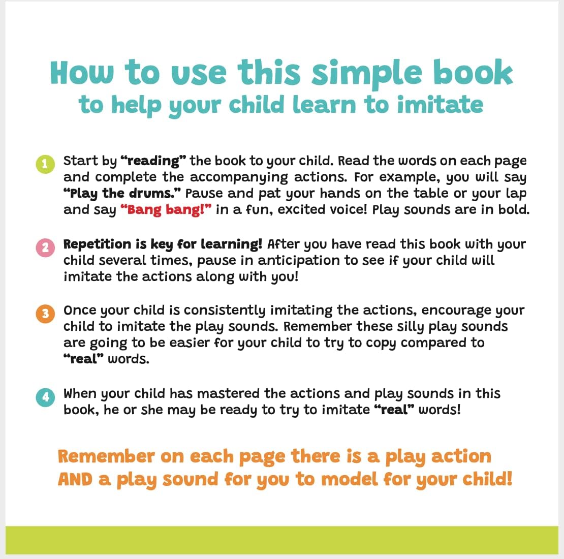 Imitation Book: Interactive & Fun Learn to Talk Board Book For Toddlers Ages 0-4, Written by a Speech Therapist
