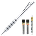 Pentel GraphGear 1000 Premium Mechanical Drafting Pencil Set with Refill Leads and Refill Erasers, Retractable, For Students, Architects, Engineers, Artists, 0.5mm Medium Point, 1 Pack