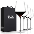 Red Wine Glasses Set of 4, Premium Crystal Wine Glasses Hand Blown,15 oz,Thin Rim,Long Stem,Perfect for Red or White,Daily Use,Unique Wedding Anniversary or Birthday Gift