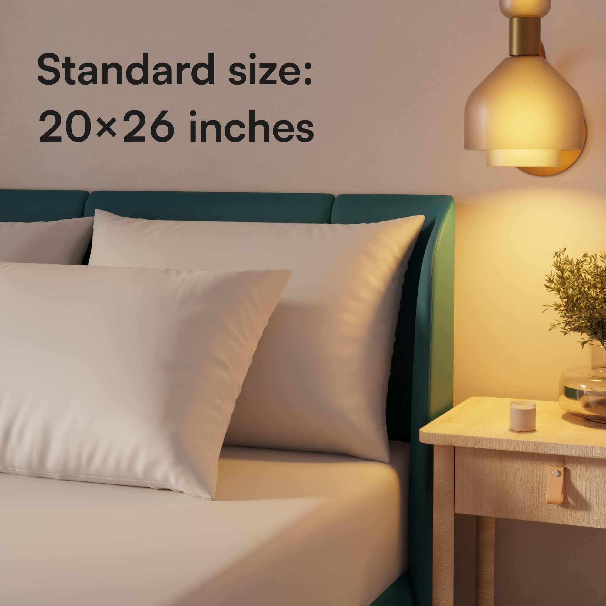 Niagara 4 Pack of Pillow Protectors with Zipper, Effective Dust Protection, Quiet, Stay in Place Pillow Covers, Breathable Case for Pillow Lifespan Extension, White (Standard)
