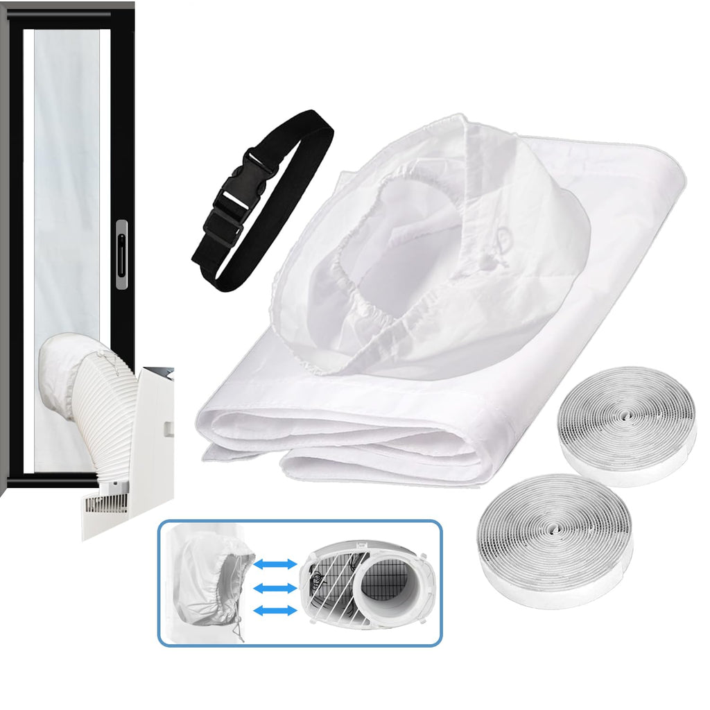 Inverter Portable Air Conditioner Sliding Door Seal Kit Compatible with Midea Etc Inverter Ac 14000 BTU Designed for Hose-in-Hose Portable AC Sliding Door Vent kit 17.5"*98"Sliding Door Velcro Panel