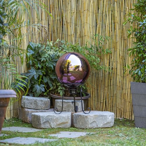 Alpine Corporation 10" Diameter Indoor Outdoor Glass Gazing Globe Yard Decoration, Purple