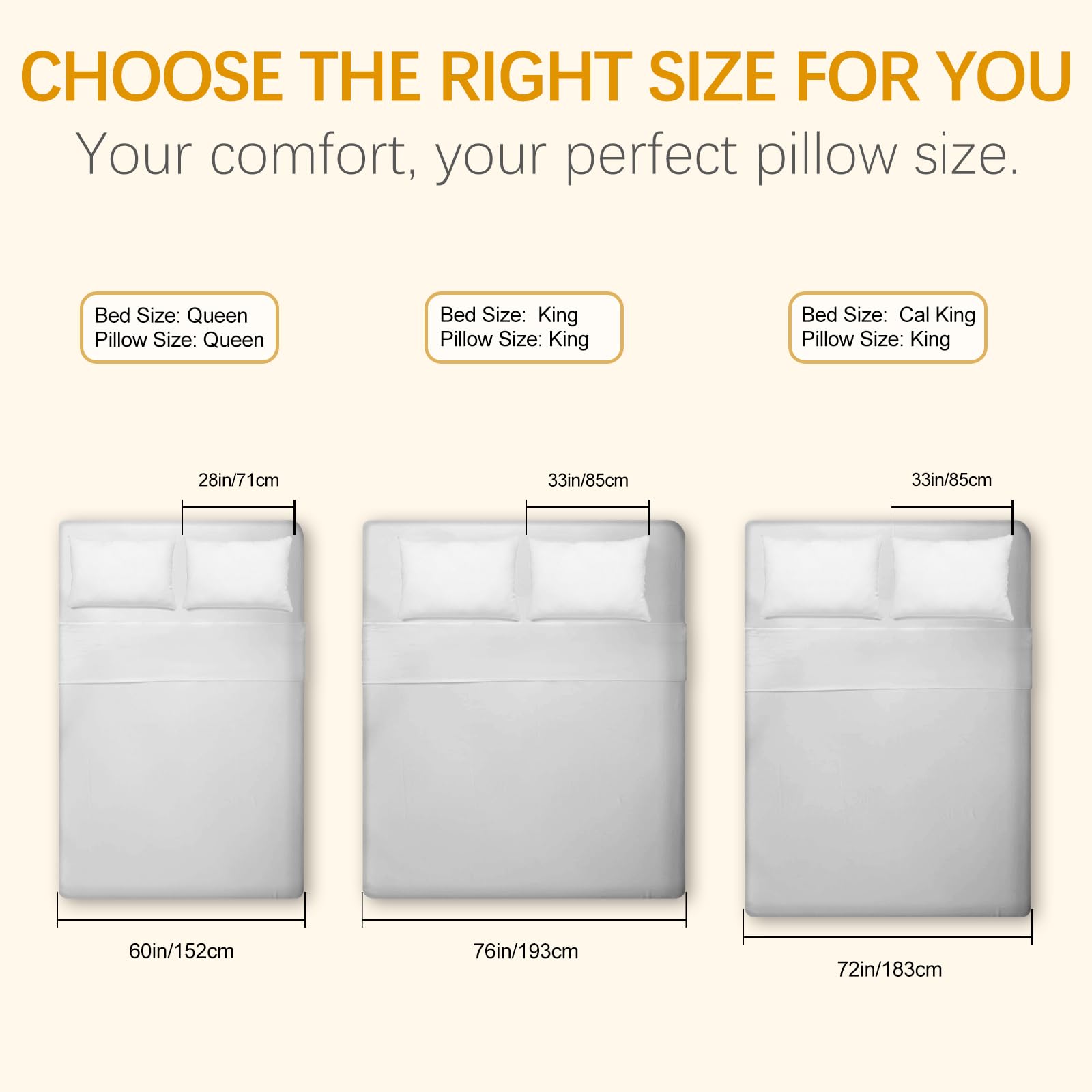 FROHAUL Shredded Memory Foam Bed Pillows Adjustable Hotel Quality Pillows for Side, Back and Stomach Sleeper, Breathable Washable Cover, Oeko-TEX Certified Queen Size Set of 2