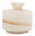 MARBLOUS KRAFTS stylish marble sugar dispenser 3" X 3" salt cellar, single salt container with lid (White Onyx)