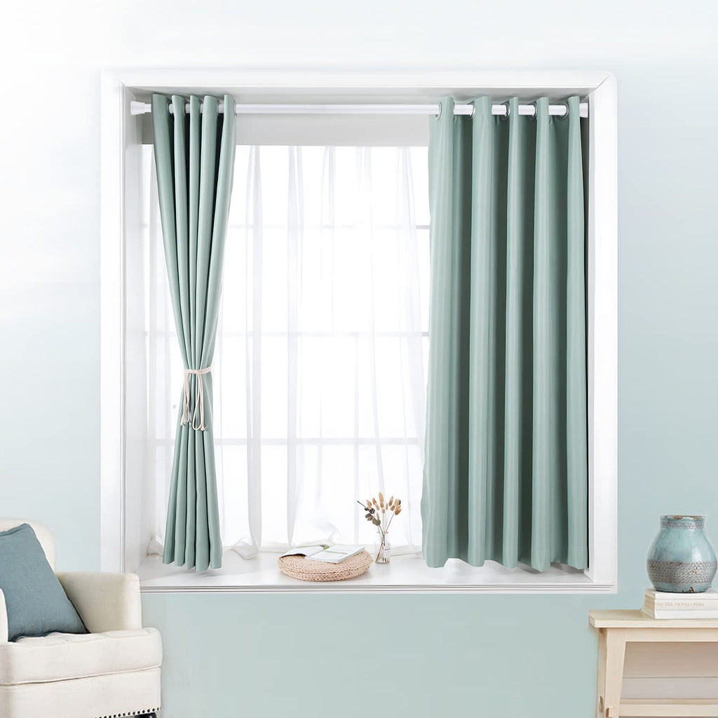 White Tension Curtain Rod for Windows 28 to 48 inch, Adjustable Expandable Pressure Spring Curtain Rod No Drilling, 7/8" Curtain Rod for Bedroom Doorway Closet Door