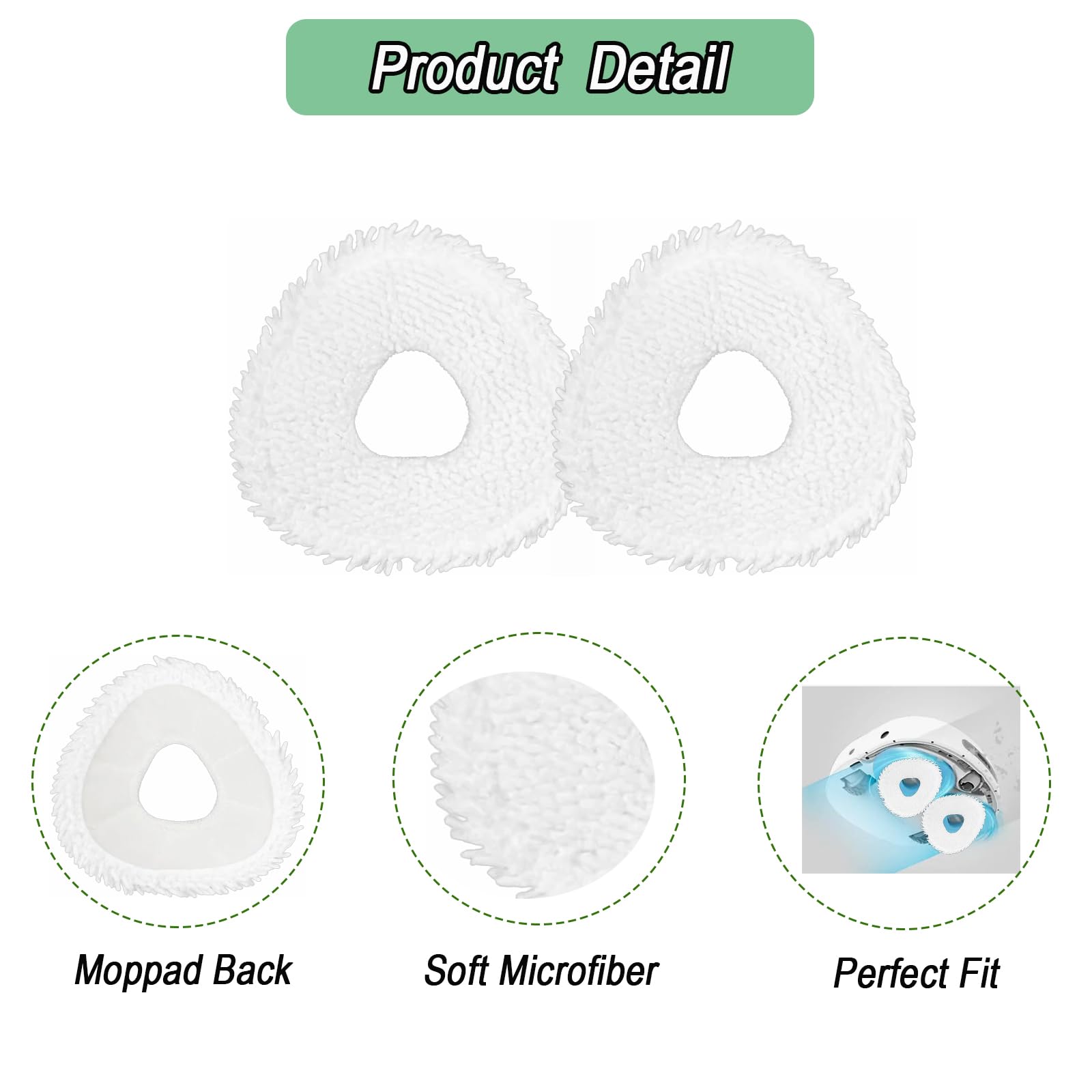 Frexusuent 6 Pcs Replacement Mop Pads for Narwal Freo X Ultra, Z10, Z Ultra Vacuum Cleaner, Freo Z10 Mop Pad Accessories