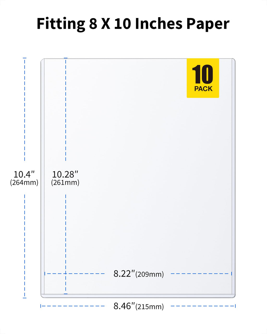 HYARUAT 8 x 10 Toploaders - Clear Rigid Plastic Sleeves (10 Pack), Hard Sheet Protectors for Photos, Posters & Birth Certificates