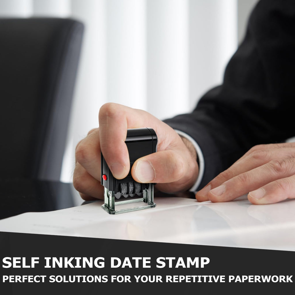 Toplusesse Received Stamp with Date Self Inking Received Date Stamp for Business 12-Year Band Blue&Red Ink
