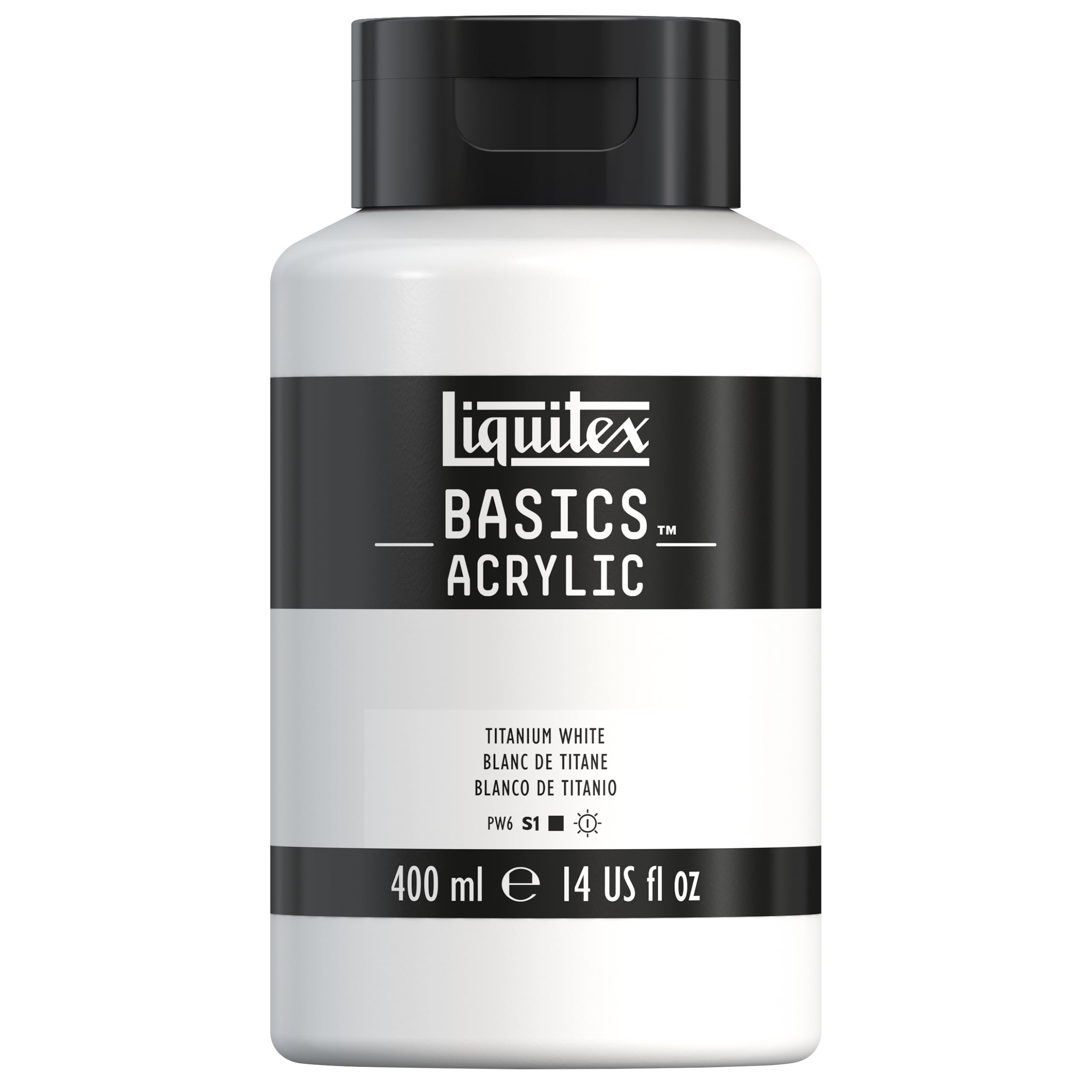 Liquitex BASICS Acrylic Paint, 400ml (13.5-oz) Bottle, Titanium White