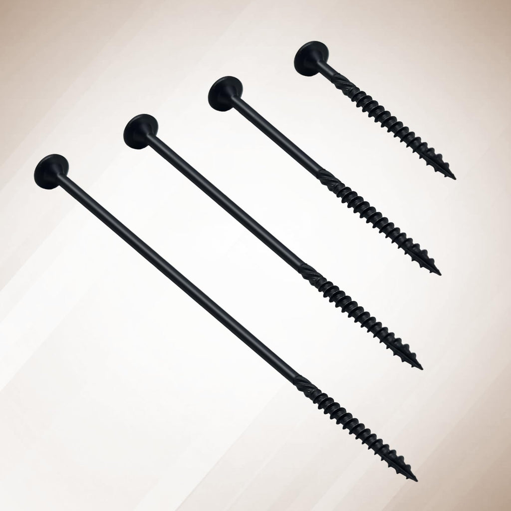 Deck Screws #14 x 4-1/2 Inch, Structural Wood Screws 50Pcs Heavy Duty Construction Screw, Rust Resistant, Black Coated Exterior Wood/Lag/Timber Screws T30 Star Bit (#14 x 4-1/2")