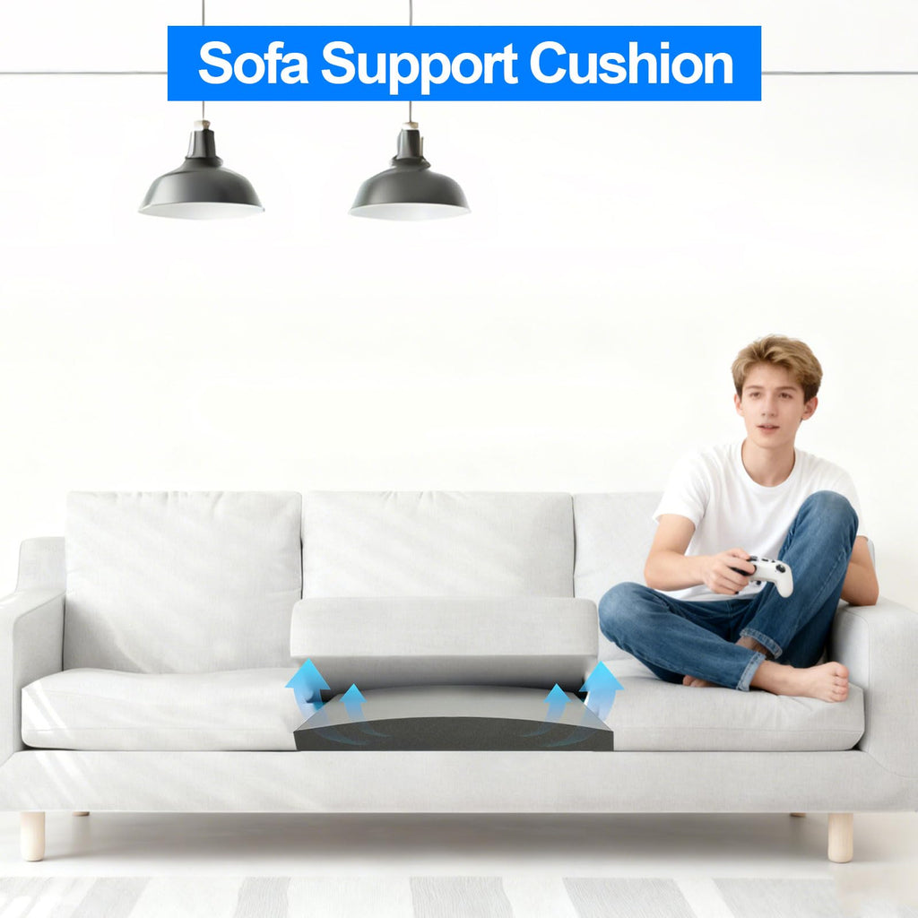 Couch Cushion Support & Sofa Cushion Support - High Density Foam Repair Pad for Sagging Couches, Curved Structure Pressure Distribution, Trimmable Design (Gray Curved-2pcs)