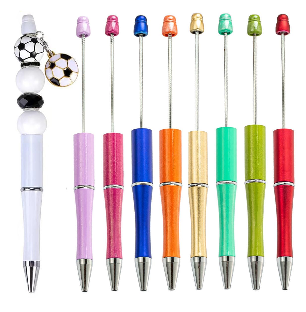 40pcs Beadable Pen, BetterJonny Plastic Bead Pen Black Ink Blue Ink Ballpoint Pens Creative DIY Pens Assorted Cute Cool Pen for Kids Student Teacher Office School Supplies, 20 Colors