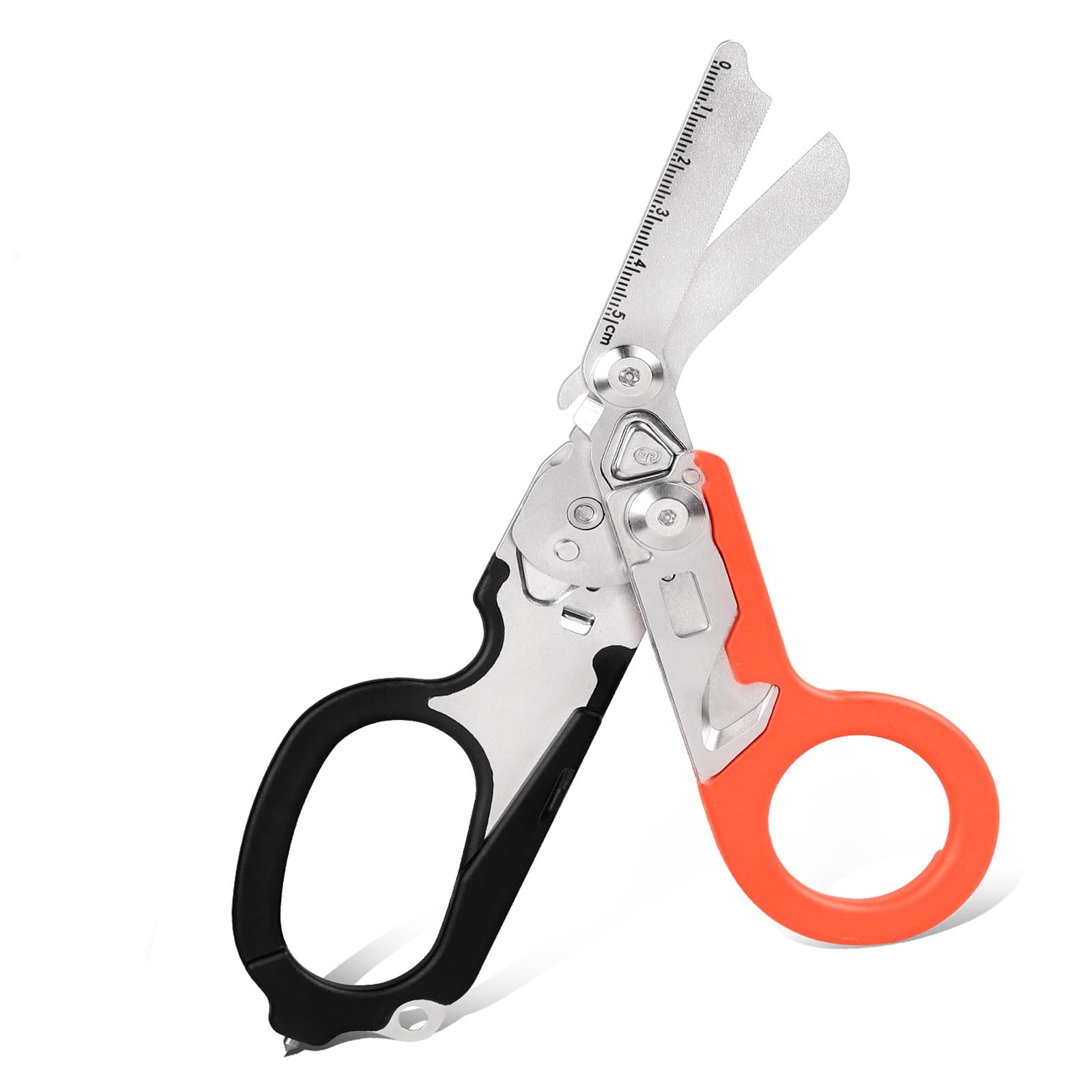 TOWOT Trauma Shears - 6 in 1 Emergency Response Shears with Strap Cutter and Glass Breaker, Stainless Steel Foldable Scissors Pliers