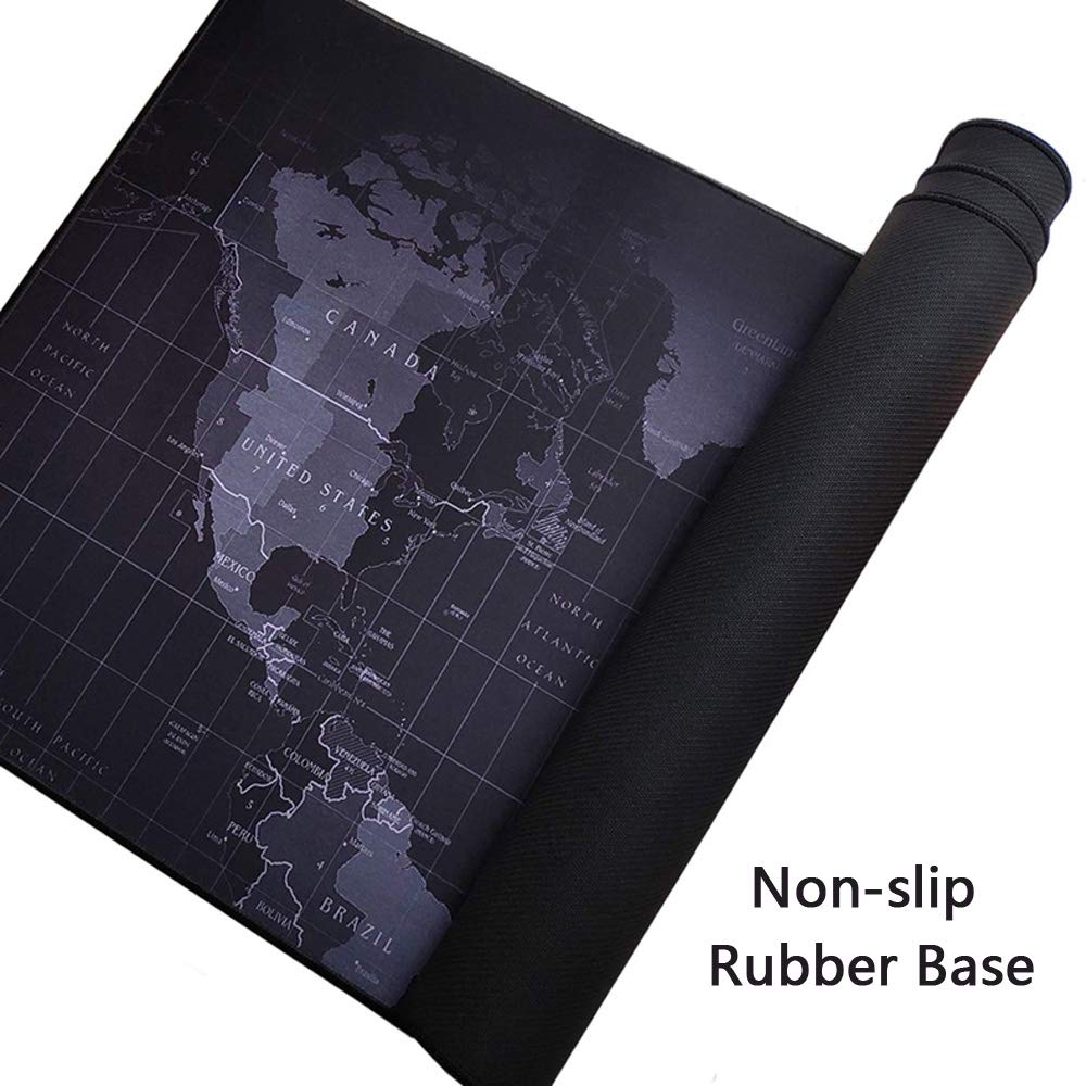 Gaming Mouse Pad Large Extended Mouse Mat with Stitched Edge Desk Mat Keyboard Pad for Laptop Computer Desktop PC Gamer Office and Home Non-Slip Rubber Mousepad (Map, 35.4" x 15.7")