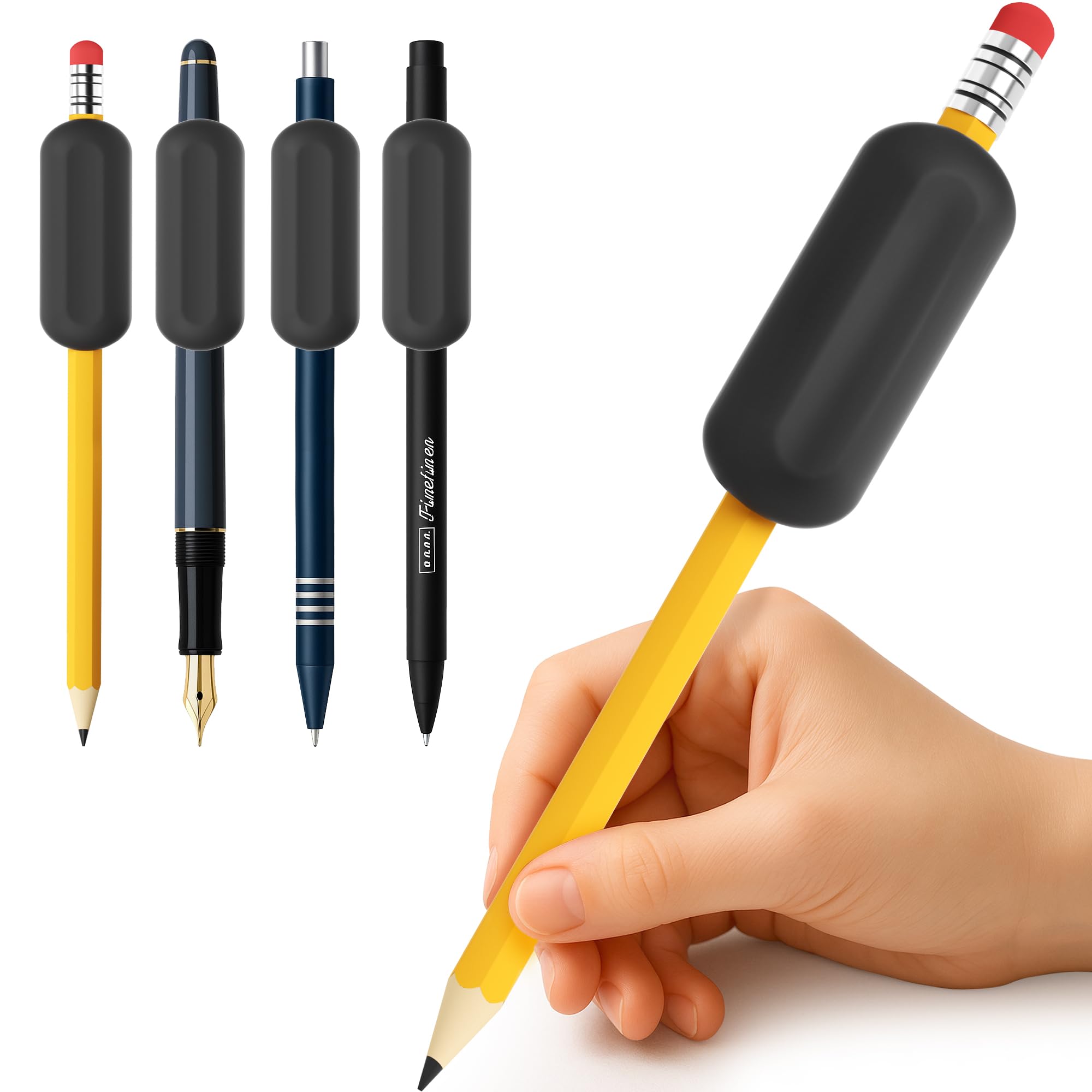ELETIUO 5-Pack Weighted Pencil Grips – 1oz Silicone Handwriting Aid for Kids, Elderly & Special Needs – Improves Penmanship for Autism,ADHD,Tremors,Dyspraxia & Fine Motor Skills
