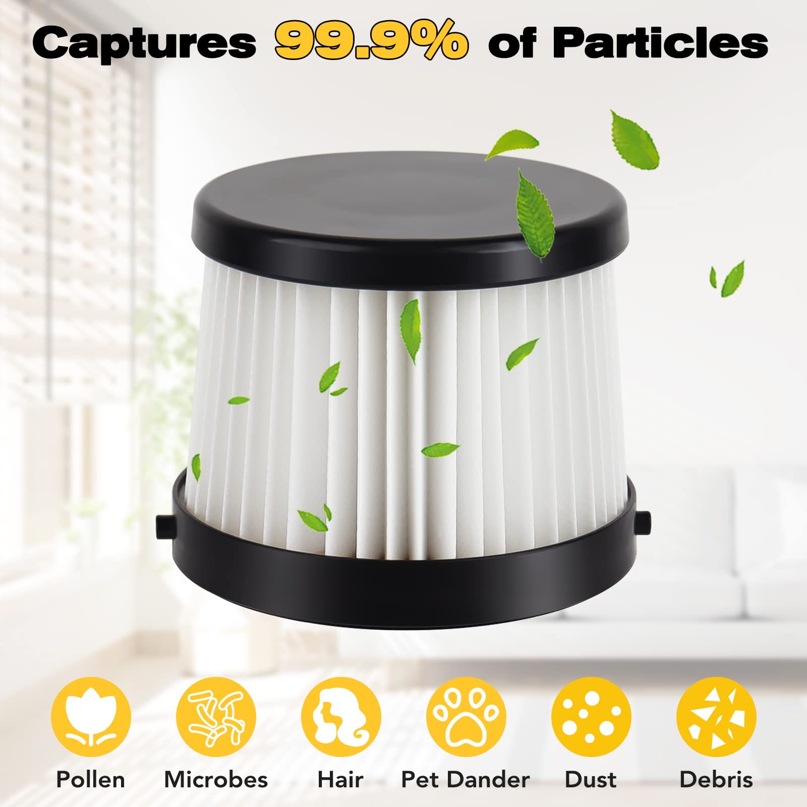 DCV501HB Vacuum Filters for DEWALT DCV501HB 20V Cordless Handheld Vacuum - Compared to Part # DCV5011H - Washable and Reusable - 4 Pack