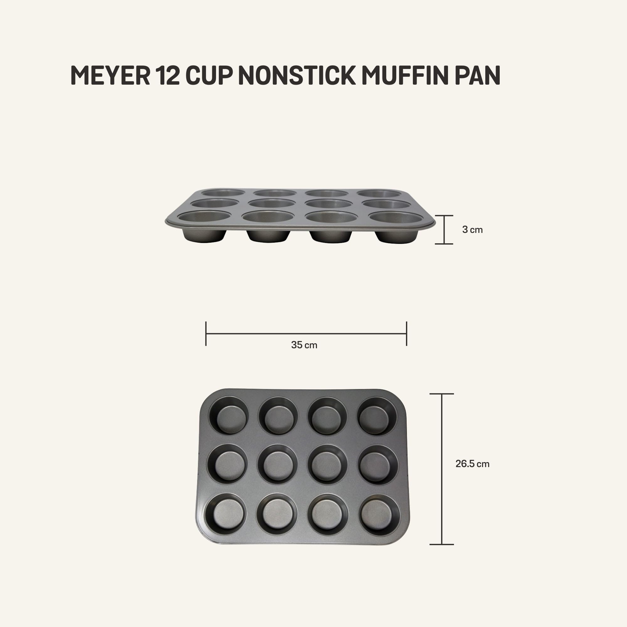 Meyer - BakeMaster 12 Cup Nonstick Muffin Pan - Made in Canada