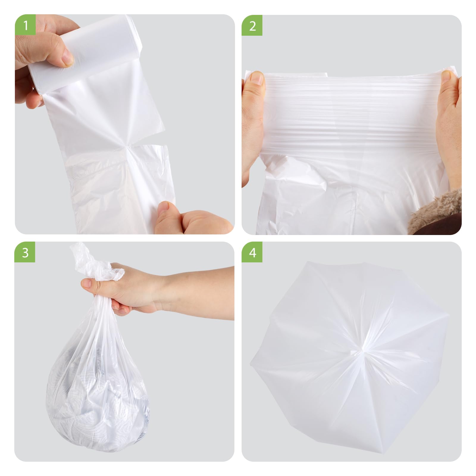 250 Count Compostable Kitchen Bags - 2.6 Gallon Biodegradable Compost Bin Liners for Food Scraps - Organic, Small White Compost Bags for Easy Waste Disposa