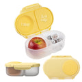 b.box Snack Box for Kids & Toddlers: 2 Compartment Snack Containers, Mini Bento Box, Lunch Box. Leak Proof, BPA Free, Dishwasher Safe. School Supplies. Ages 4 Months+ (Lemon Twist, 12oz Capacity)