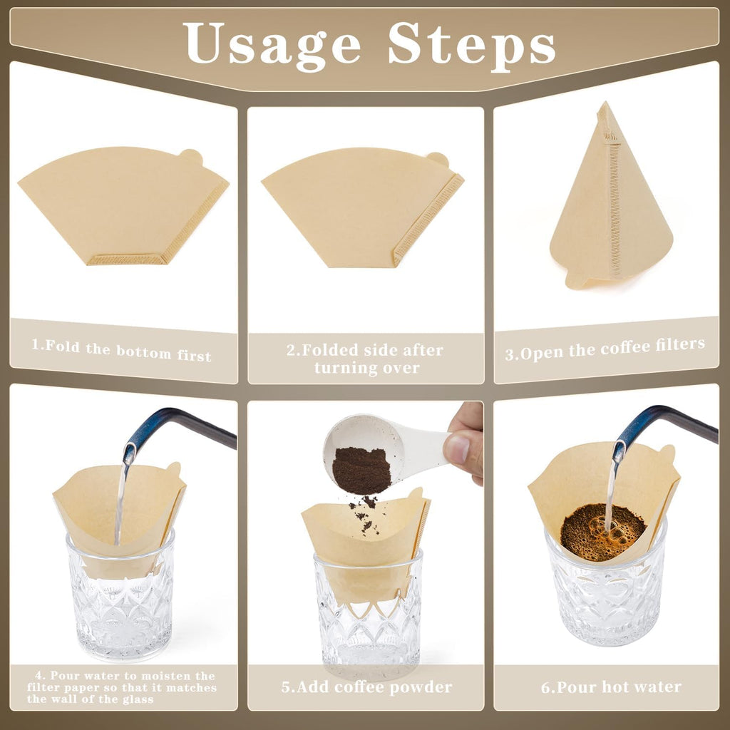 #2 Cone Coffee Filter,400 Count Unbleached Premium Coffee Filters,2-6 Cup,Disposable Coffee Filters for Drip Coffee Makers and Pour Over (400)