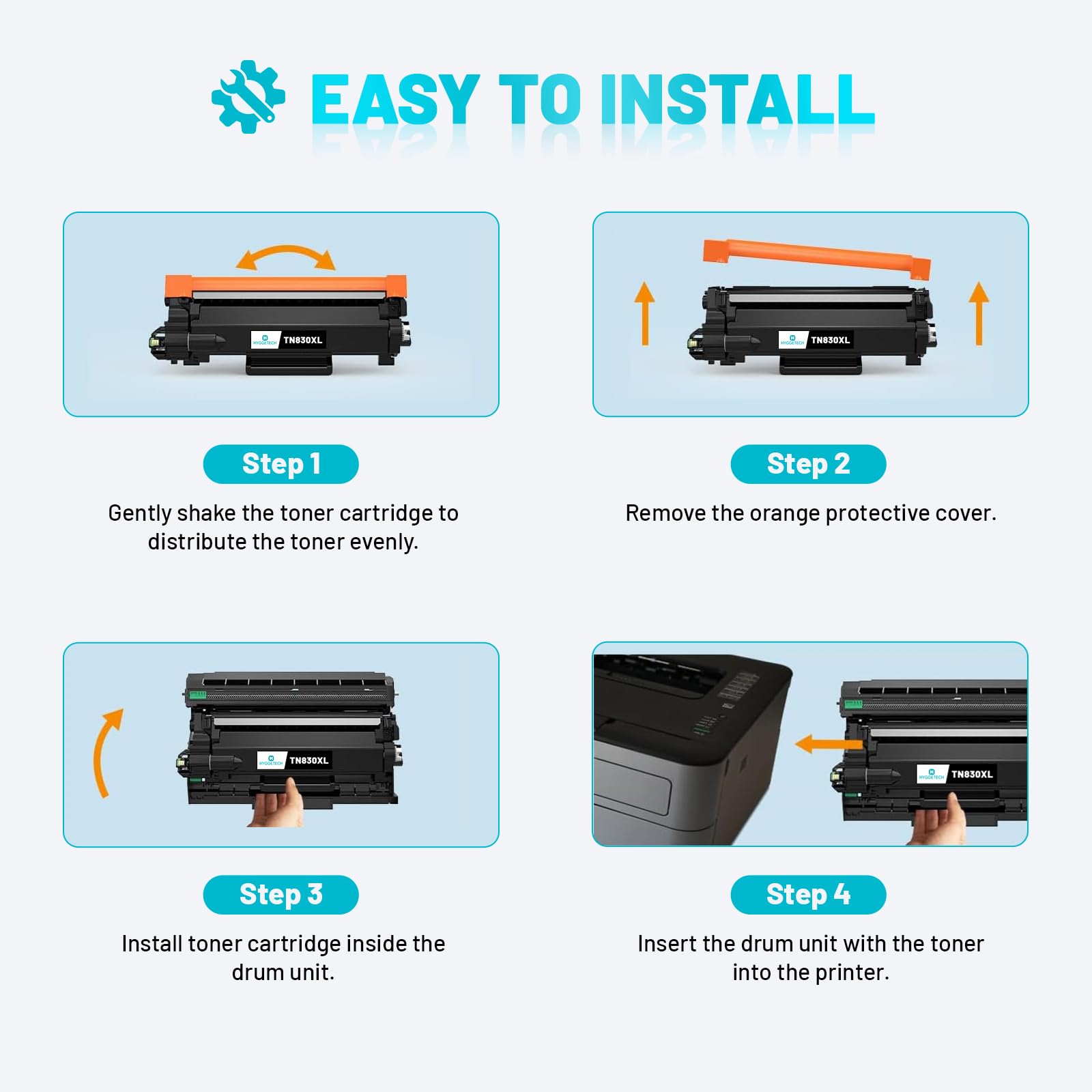 TN830XL Toner Cartridges with Chip Replacement for Brother TN830XL TN830BK TN830 XL Black Toner Cartridges Work with Brother DCP-L2640DW DCP-L2647DW HL-L2420DW HL-L2460DW HL-L2460DWXL HL-L2480DW