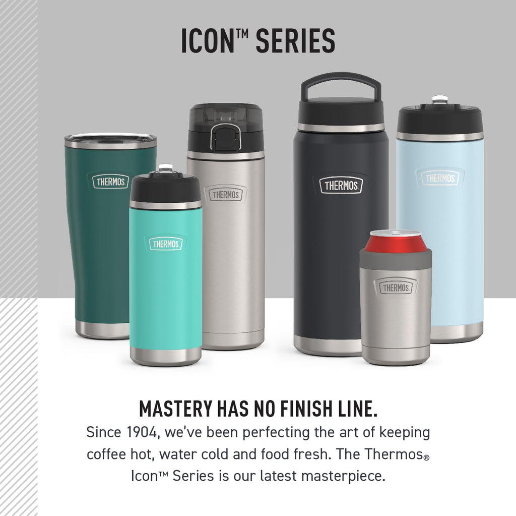 THERMOS, ICON Series, Stainless Steel Water Bottle w/Spout, Granite, 710mL