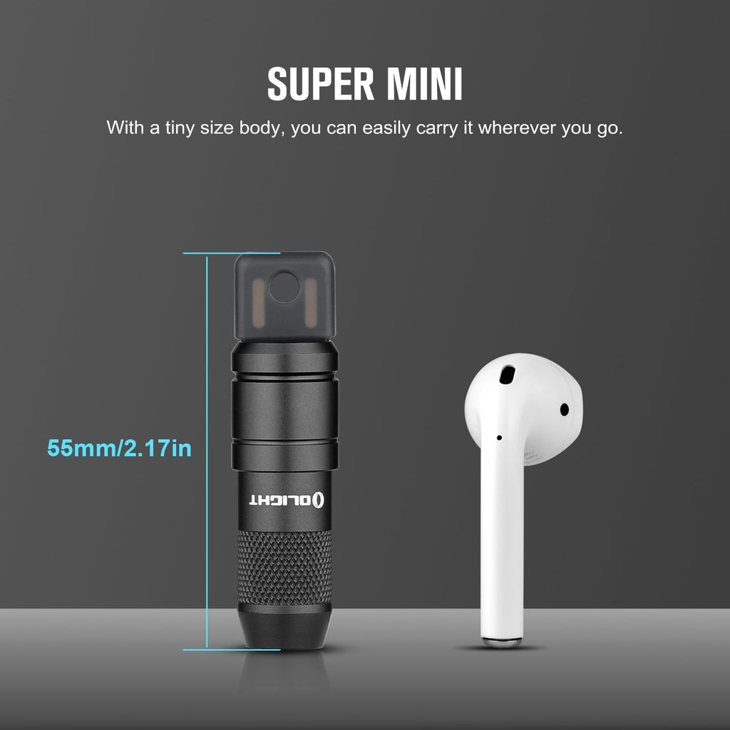 OLIGHT IMINI 2 Tiny Rechargeable Keychain Flashlight, 50 Lumens Portable Quick-Release Mini Flashlights with Magnetic Base, Instant Activation Light for EDC and Emergency(Black)