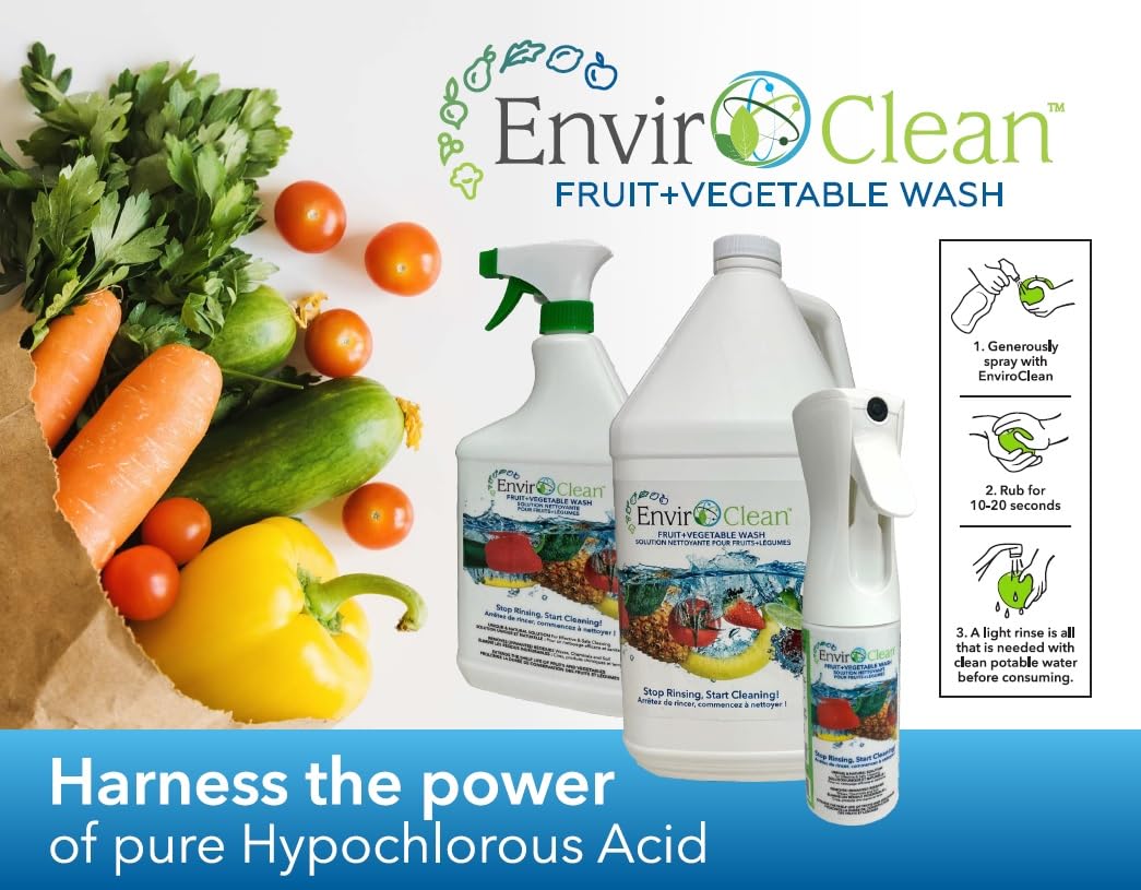 Fruit + Veggie Wash - Produce Wash & Cleaner - Fruits & Vegetable Cleaner Spray - Tasteless, Odorless & No Aftertaste - Removes Dirt and Impurities - Easy to Use Spray Bottle