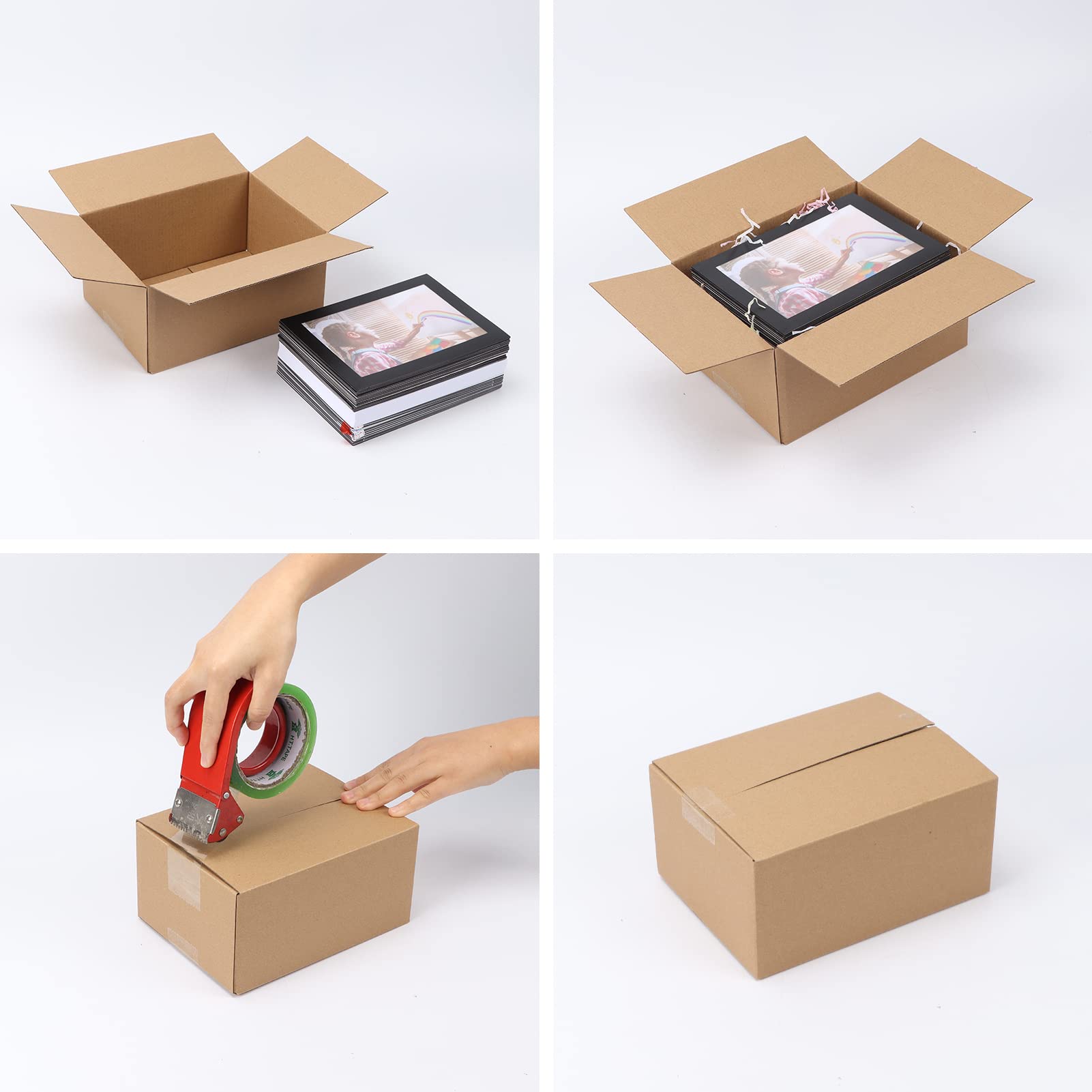 CRUGLA 40 Packs 8x6x4 Shipping Box Kraft Cardboard Corrugated Boxes Mailers Bulk for Packaging