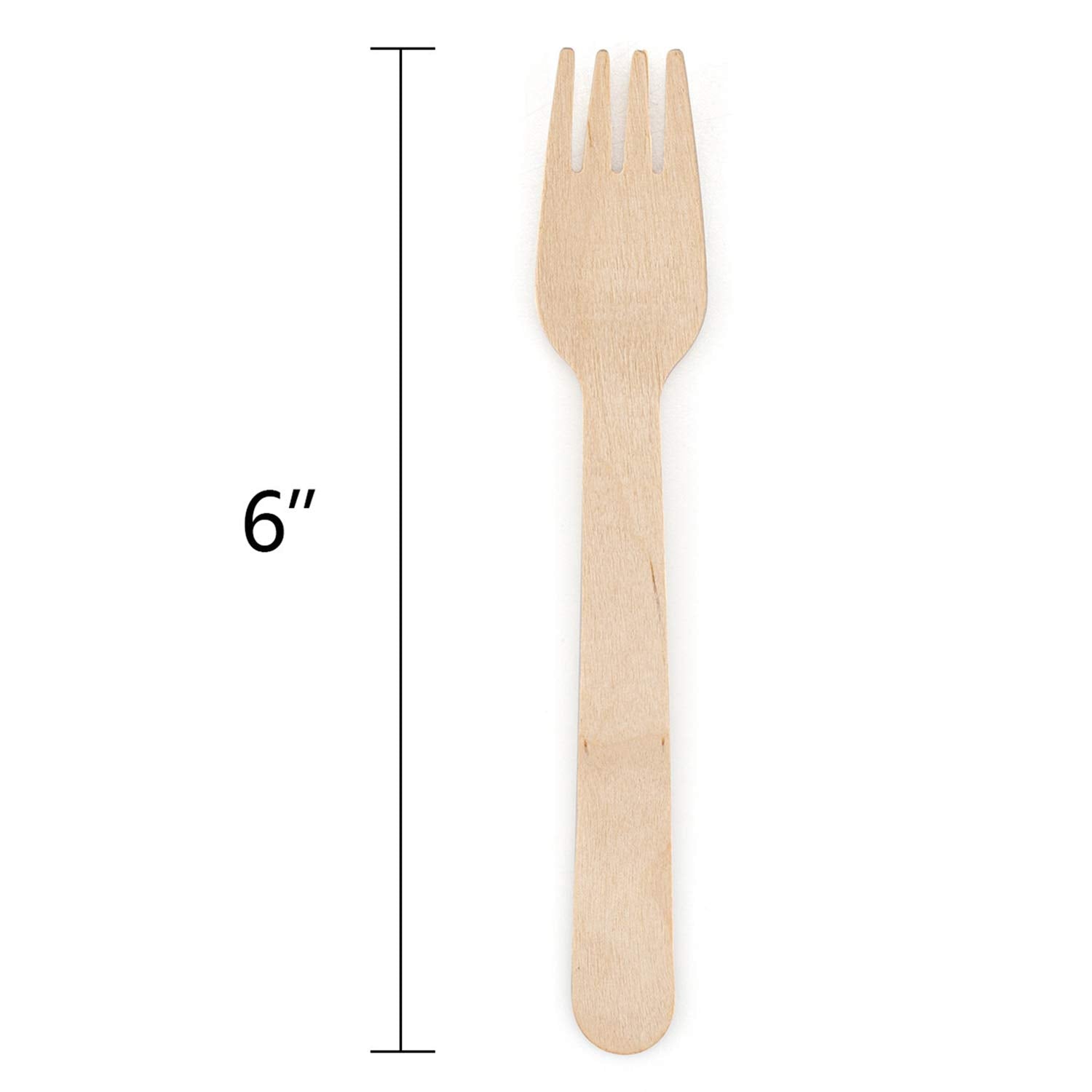 Hedume 300 Pack Disposable Wooden Forks, 100% All-Natural, Eco-Friendly, Biodegradable and Compostable, Party Supplies for Any Graduation, Luau, Fiesta, Tea Party and More