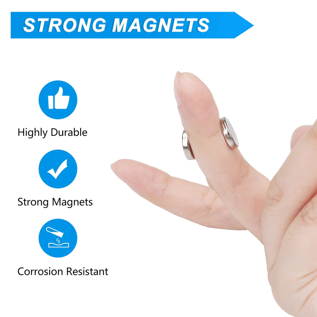 TRYMAG 15x3mm 50Pcs Super Magnets, Small Round Fridge Rare Earth Magnets for Crafts, Tiny Office Magnet for Whitboard, Dry Erase Board, DIY, Scientific Models