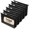 NORDUN Plastic Extra Capacity Legal Size Hanging File Folders,12 Pack Reinforced Legal Hanging Folders,Heavy Duty 2 Inch Expansion,Adjustable Tabs,Filing Cabinet Folders for Bulky Files (Black)