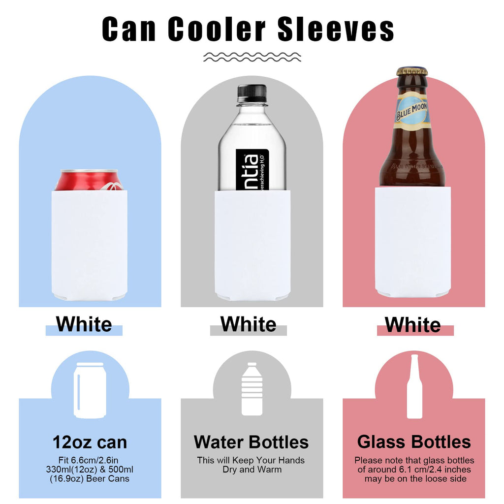 Desing Wish 15 Pack Foam Can Cooler Insulated Can Cover Reusable Can Sleeve Cooler Covers Sleeves for Cans Coke Soda Insulator Sleeve Water Bottle Drink Holders Party Supplie DIY Custom