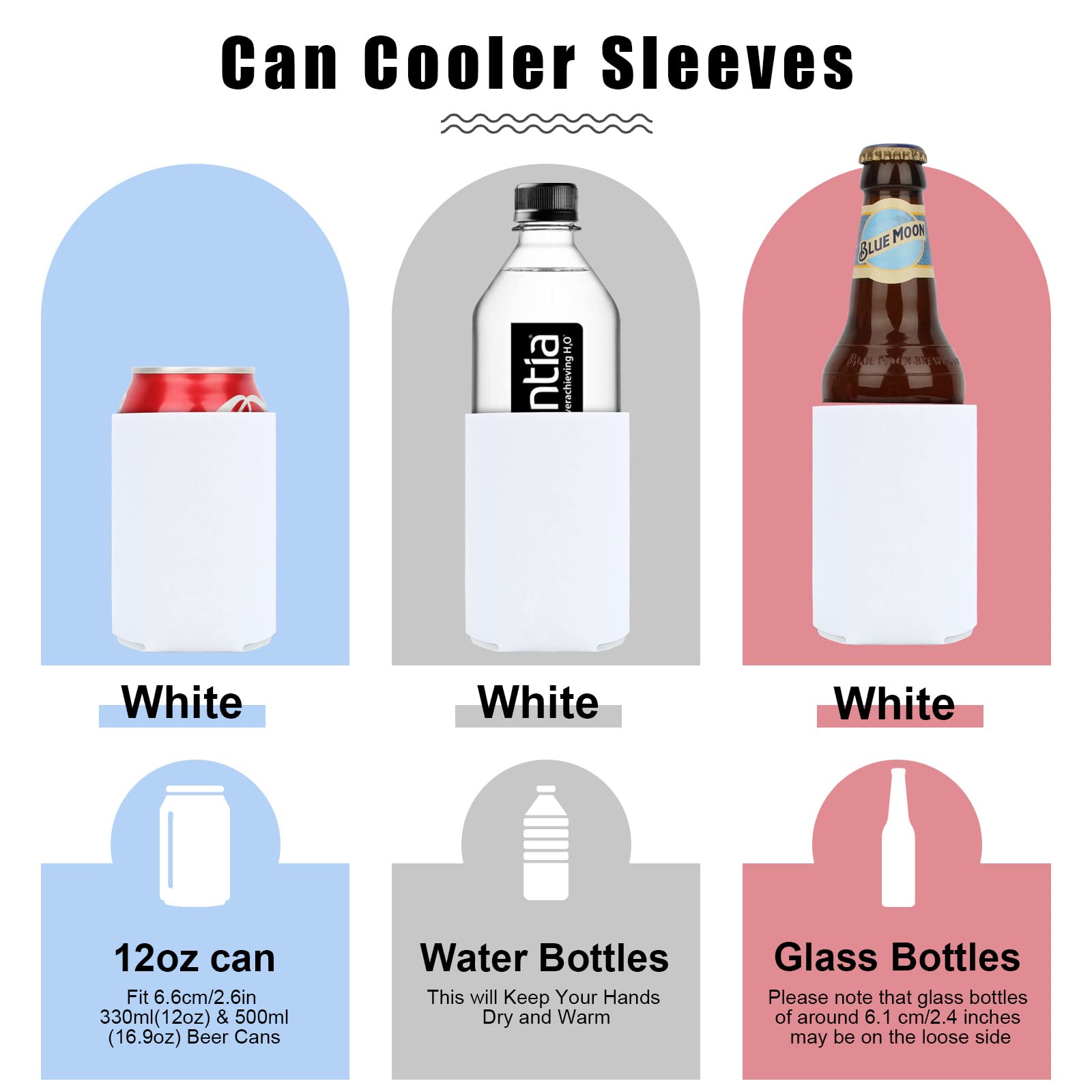 Desing Wish 15 Pack Foam Can Cooler Insulated Can Cover Reusable Can Sleeve Cooler Covers Sleeves for Cans Coke Soda Insulator Sleeve Water Bottle Drink Holders Party Supplie DIY Custom