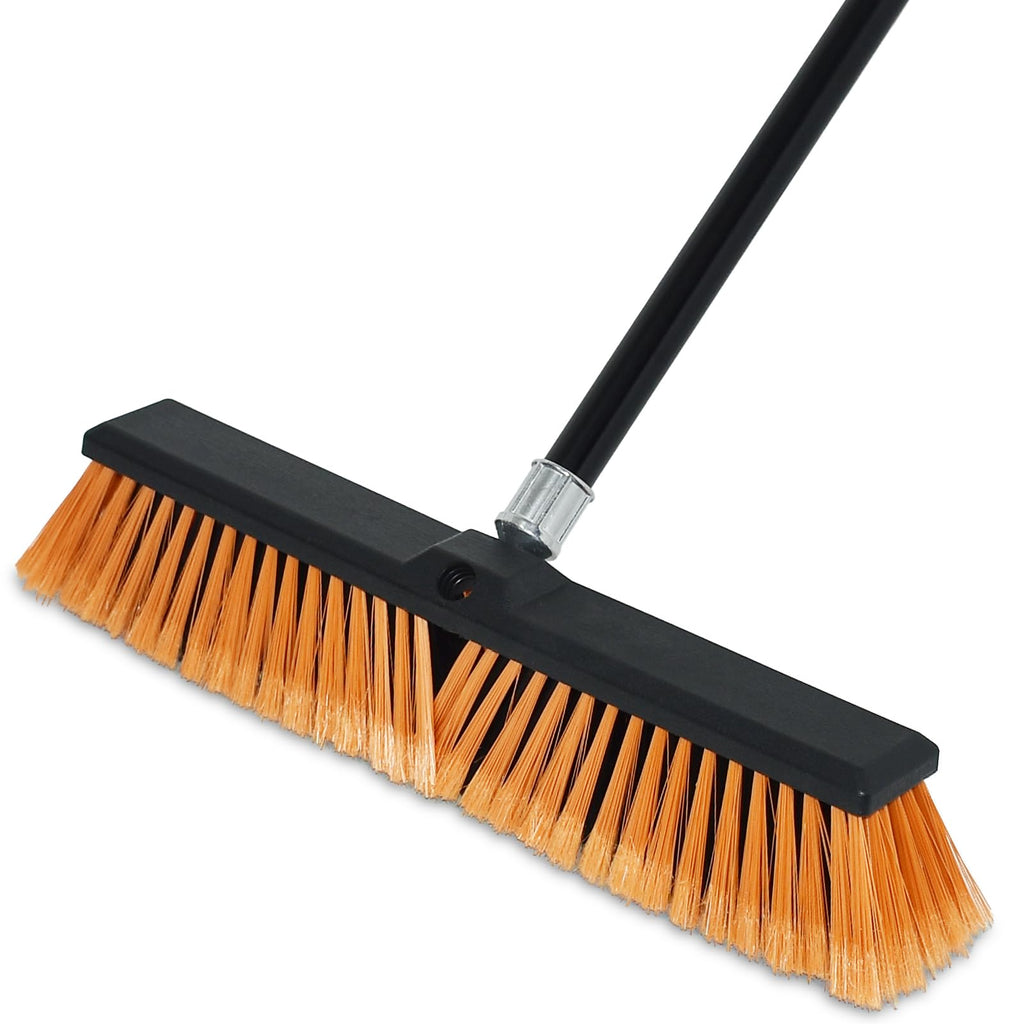PBHEPJ 18 Inchs Push Broom Outdoor Heavy Duty, Shop Broom with 60" Long Bandle for Cleaning Outdoor or Indoor Tile, Garage, Shop, Deck, Concrete, Wood, Stone, Patio Floor