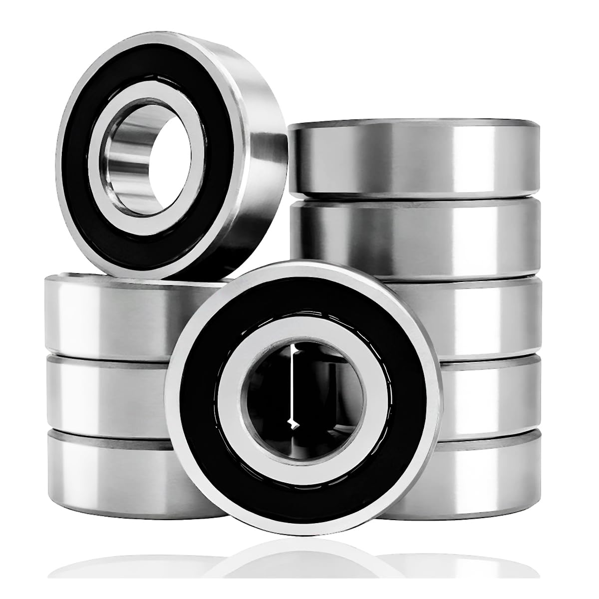 10 Pcs 6203-2RS Ball Bearings,Bearing Steel, Double Rubber& High RPM Support, Sealed Miniature Deep Groove Ball Bearings.