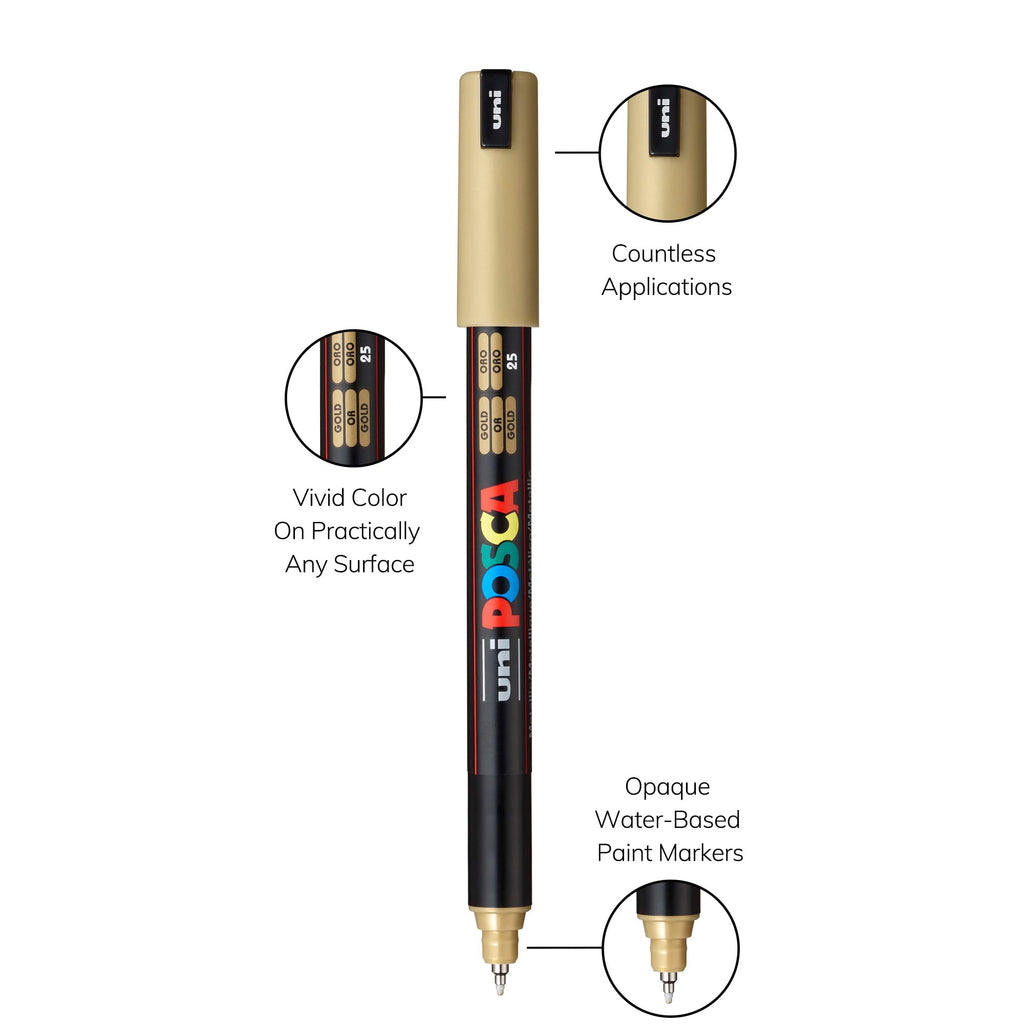 uni Posca - PC1MR - Extra Fine Tip Pen - Soft Colors, 8 pc