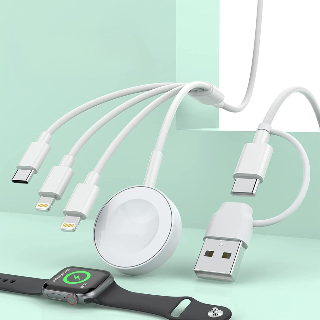4 in 2 USB C iWatch Charger for iWatch, 6FT Watch Fast Charging Cable for Watch Series 10/9/8/7/6/5/4/3/SE/Ultra, Multi Charger Cable for iPhone16/15/14/13/Samsung S24/23/S22