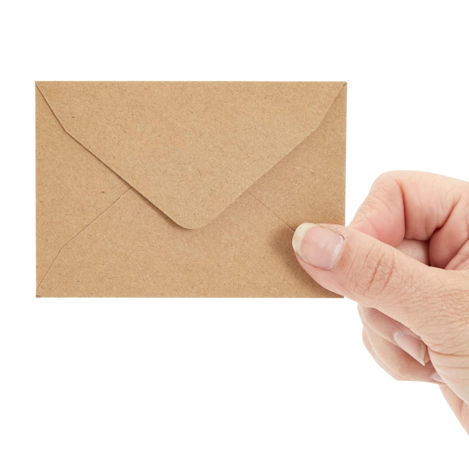 100 Count Mini Gift Card Envelopes Bulk - Brown Kraft Paper Envelopes for Business Card, Wedding RSVP, Birthday, Holiday Gift Cards (4.1x2.75 in)