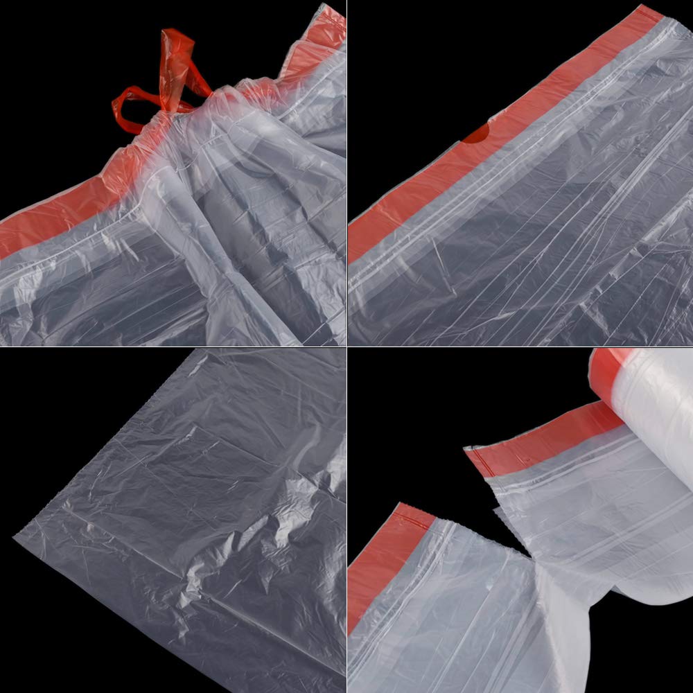 EudokkyNA 3 Gallon Drawstring Garbage Bags, Clear Kitchen Trash Bag, 220 Bags/4 Rolls