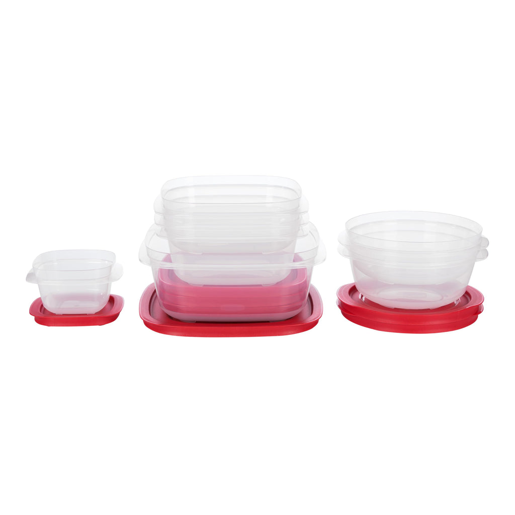Rubbermaid EasyStore Square and Round Food Storage Containers with Lids, 14-Piece Set