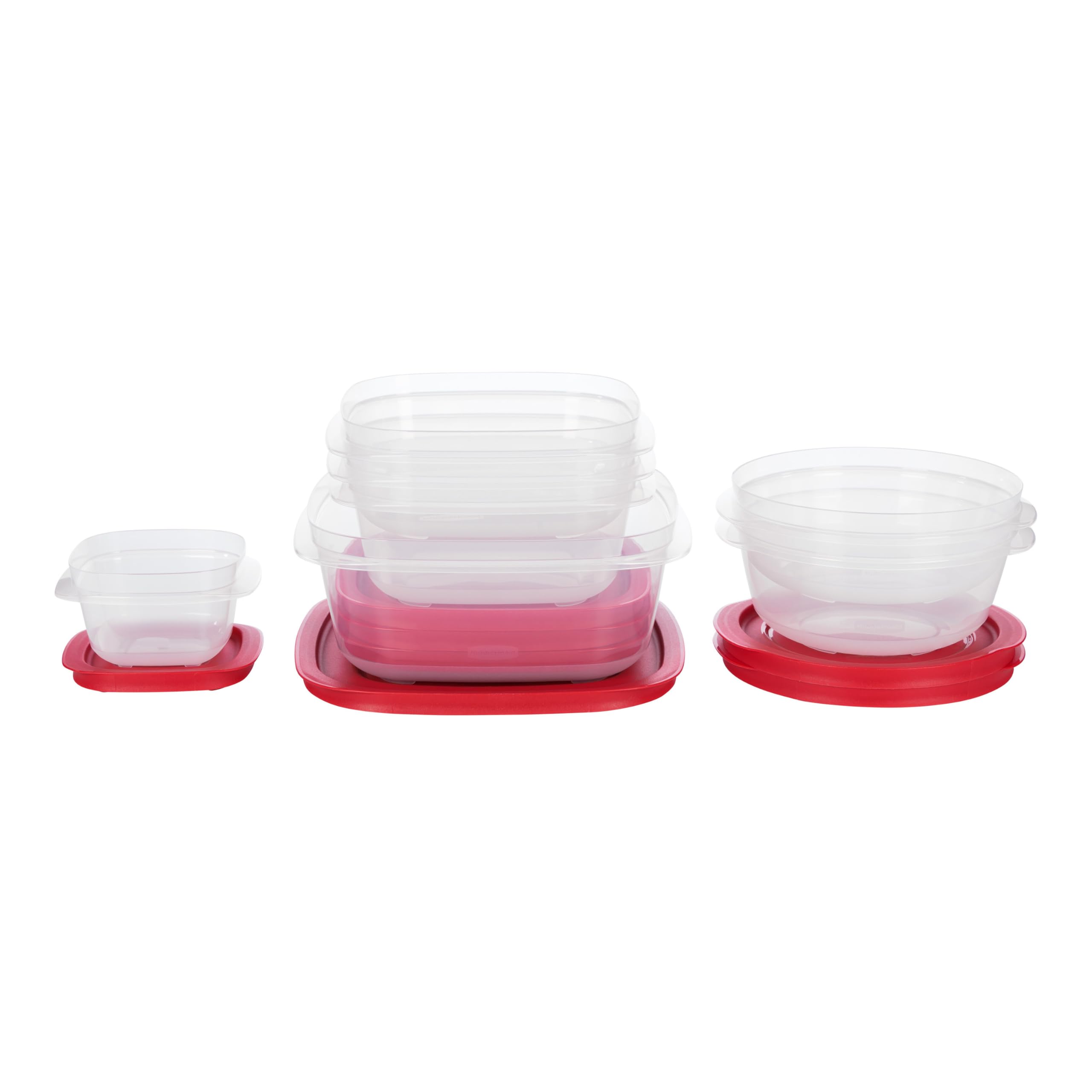 Rubbermaid EasyStore Square and Round Food Storage Containers with Lids, 14-Piece Set