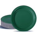PYAILI Party Paper Plates, 50-Pack Disposable Dark Green Plates, Foil Polka Dots, 23 Centimetres-9 Inch