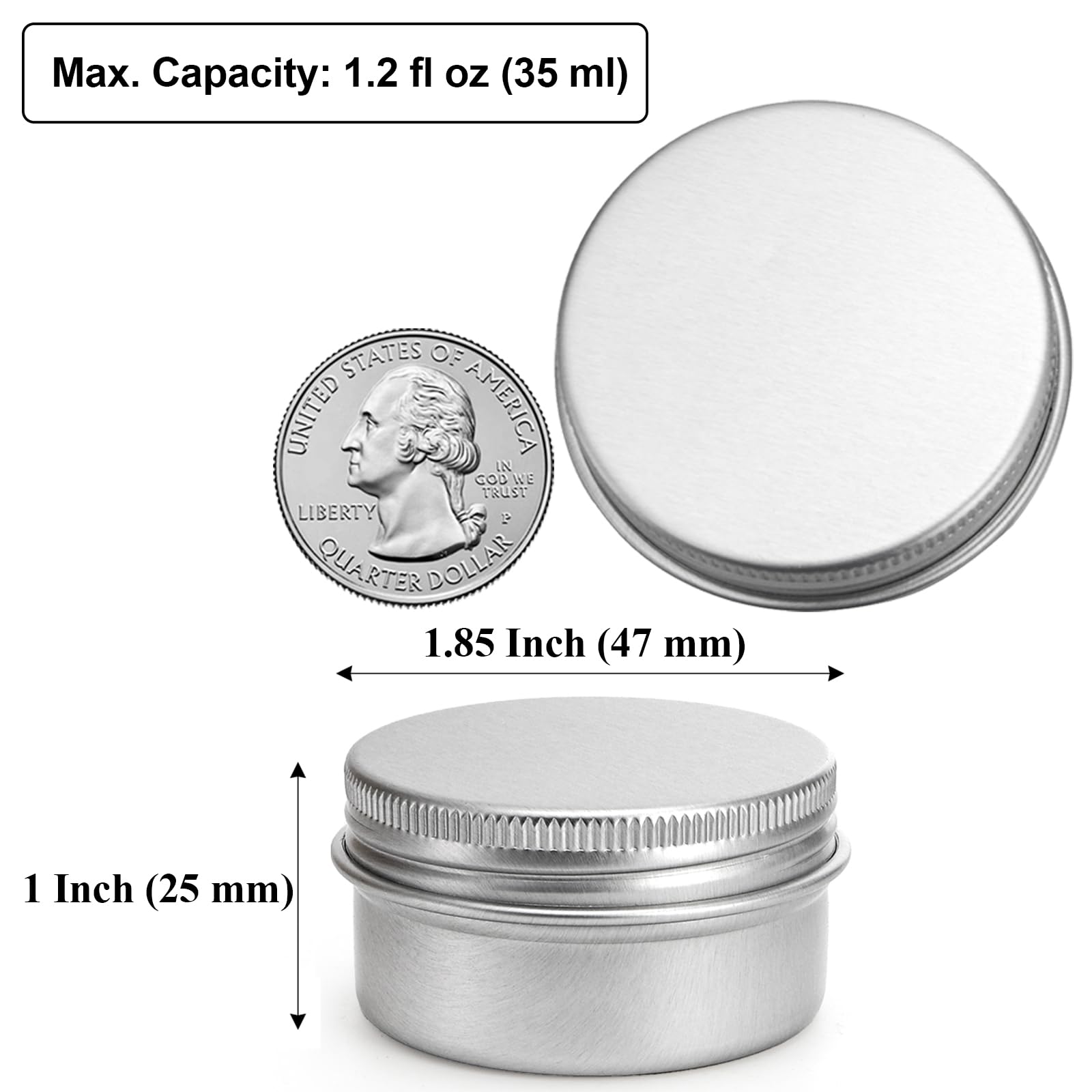 Tosnail 60 Pieces 1 oz Containers with Lids, Lip Balm Containers, Tin Cans with Lids Small Candle Jar Metal Tin Containers Salve Tins